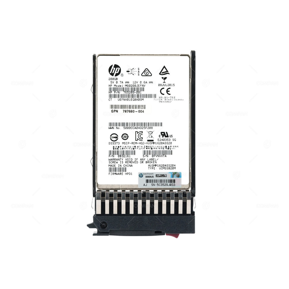 799327-001 HP SSD 200GB SAS 12G 2.5" SFF FOR HP MSA STORAGE